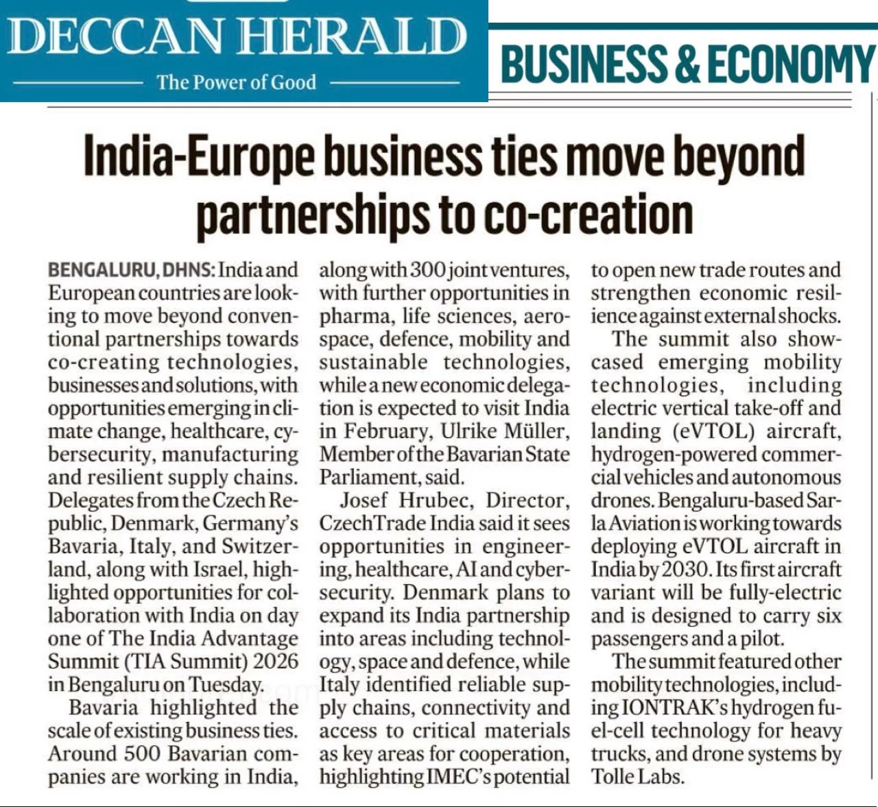 Deccan Herald Coverage